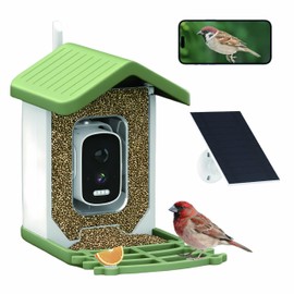 Billber Bird Feeder with Camera - Outdoor Smart High-Definition Hummingbird Feeder, Solar Panel & Night Vision, Real-Time View & Instant Alerts, Good Ideal Gifts for Bird Watching Enthusiasts