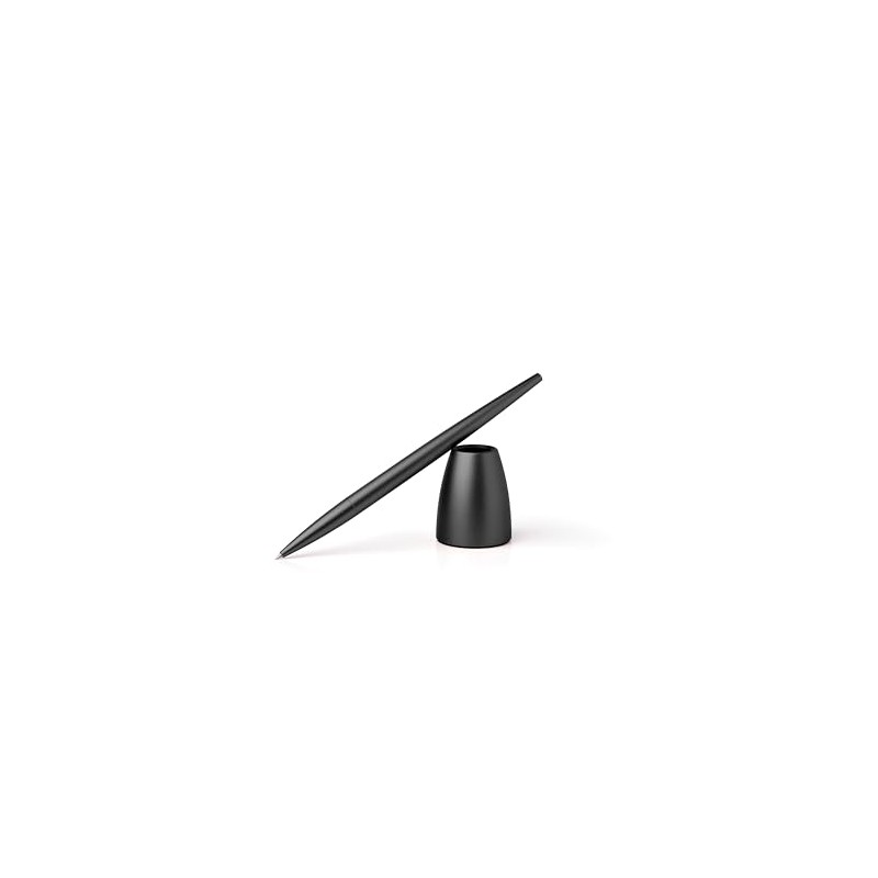 LEXON Scribalu Aluminum Design Ballpoint Pen, Black, 1 Piece