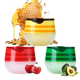 3 unidades de bálsamo labial de abeja, cerezas hidratantes, aguacate, sabores de miel, máscara de labios durante la noche, máscara hidratante para dormir, juego de cuidado de labios, hidratante para
