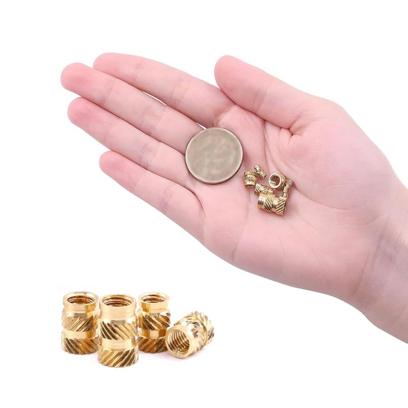 Pack of 145 Brass Threaded Inserts Female Thread Knurled Nuts,