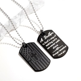 uuyann Always remember I love you Motivational American Dog Tag Brother Necklace Inspirational Gifts for Brother from Sister