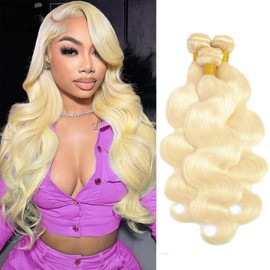 Human Hair Bundles 8 10 12 Inch Body Wave 3 Bundles Deals Human Hair Extensions Quick Weave Bundles（613#）