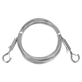 Wire Rope 2 mm x 10 m, Steel Cable with Eyelets and Hooks, Stainless Steel Rope Tension Set, Adjustable Steel Cable Rope Hanging, Adjustable Wire Ropes with Loop and Hooks for Curtains, Pictures,
