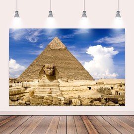 Pnylzzyxh 7x5ft Egyptian Pyramids Backdrop Blue Sky Scenery Backdrop Egypt Ancient Architecture Ruins Photography Background Adult Kid Artistic Portrait Nature Scenic Decoration