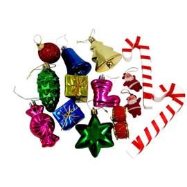 evisha Christmas/x-Mass/Tree Decoration Items/hangings Ornaments,Santa for Christmas Celebration and Party Decoration(15 pcs)- Multi Color