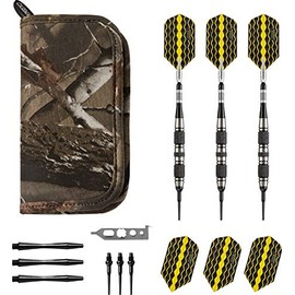 Viper The Freak Soft Tip Darts 3 Knurled Rings Barrel 18 Grams and Casemaster Realtree Hardwoods Deluxe Camouflage Dart Case