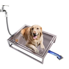 Flush Stainless Steel Pet Toilet, Dog Potty Toilet Training Tray, Open Toilet Pet Training Mat, Easy Cleaning, Keeps Protect Floor, for Medium to Large Dogs and Puppies (31.49x19.68in)