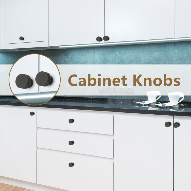 Abtopia 10 Pack Black Cabinet Knobs Dresser Knobs, Matte Black