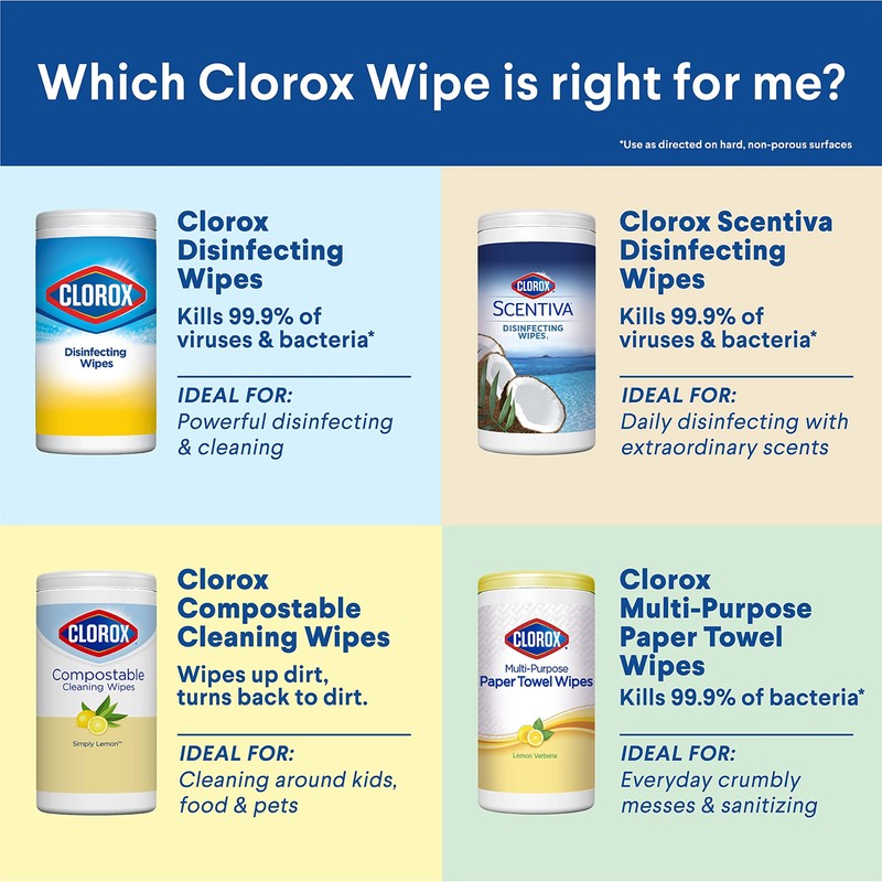 Clorox Disinfecting Wipes, Bleach Free Cleaning Wipes, Household Essentials, Dorm