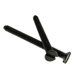 Taskar 40mm Black Nickel Flat Head Screws for Flat Plate Electrical Sockets (10 Pack) M3.5