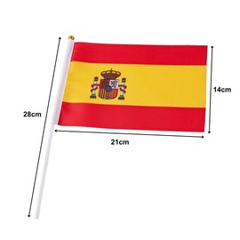 Runesol Spanish Hand Flags, 14 x 21 cm, Stick Flags, Mini Hand Flags, Spain, Party Decoration, Hand Held Flags, Spain Small Flags, Sports, Epiphany, Pack of 12