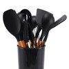 11 Pcs Silicone Kitchenware Set Heat Resistance Wooden Handle Kitchen