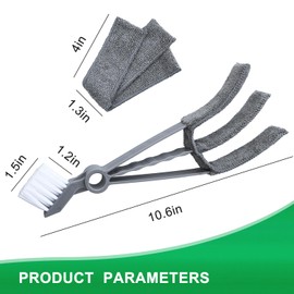Window Blind Cleaner Duster Tools, with a Window Gap Duster Brush and 2 Removable and Washable 3 Arms Microfiber Sleeves, Blind Cleaner Tools for Window Blinds, Air Conditioner, Jalousie, Keyboard