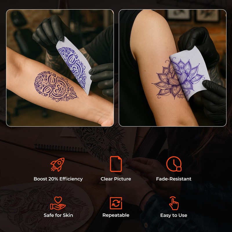 MUNBYN 20 Sheets Tattoo Transfer Paper A4 Stencil Paper Tattoo