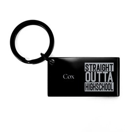 Cox Straight Outta High School Keyring Grad Gifts for Friend Family, Inspirational Quote Cox Graduation Keyring Birthday Christmas Engraved Keychain