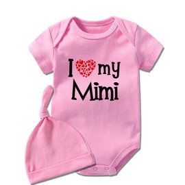 YSCULBUTOL Baby Twins Bodysuit I Love My Mimi Cute Baby Clothes Baby Shower Outfit Baby Girl Christmas Clothes