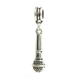Dangle Microphone Charm Bead for Charms Bracelets
