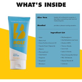 Manteca de afeitar para hombres - Máxima comodidad para un afeitado suave y fluido - Reduce cortes, rasguños e irritación para un afeitado de piernas lujoso con aloe vera