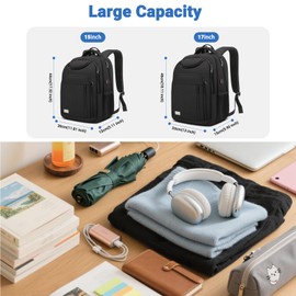 ZYB Laptop Backpack 15 15.6 Inch Waterproof Laptop Backpack Men Women with Laptop Compartment Notebook Business Backpack for Work Office College Business Travel Uni with Anti-Theft Bag Black