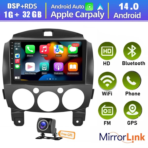 ESSGOO 9" Android 14.0 Carplay Car Stereo Radio GPS Navi