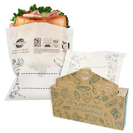 Moonygreen Compostable Food Storage Bags, Resealable Sandwich Bags, 50 Count, 6.7 x 6.8 inches, Extra Thick, Certified US BPI ASTM D6400 Europe OK Compost