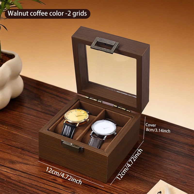 Wooden Watch Display Box for Watch Collection Storage – Glass