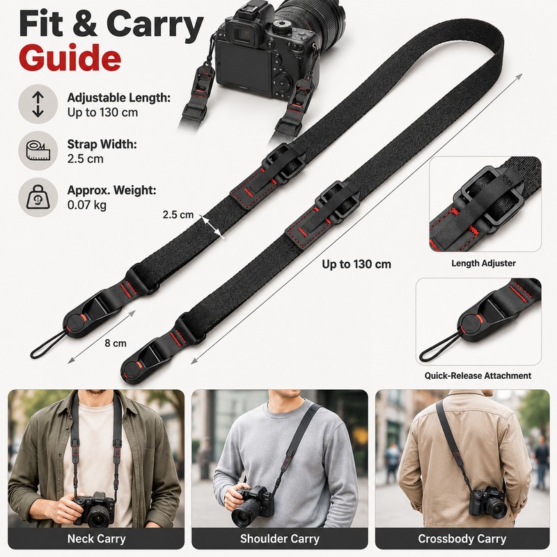 Quick Release Camera Shoulder Strap for DSLR and Mirrorless Cameras