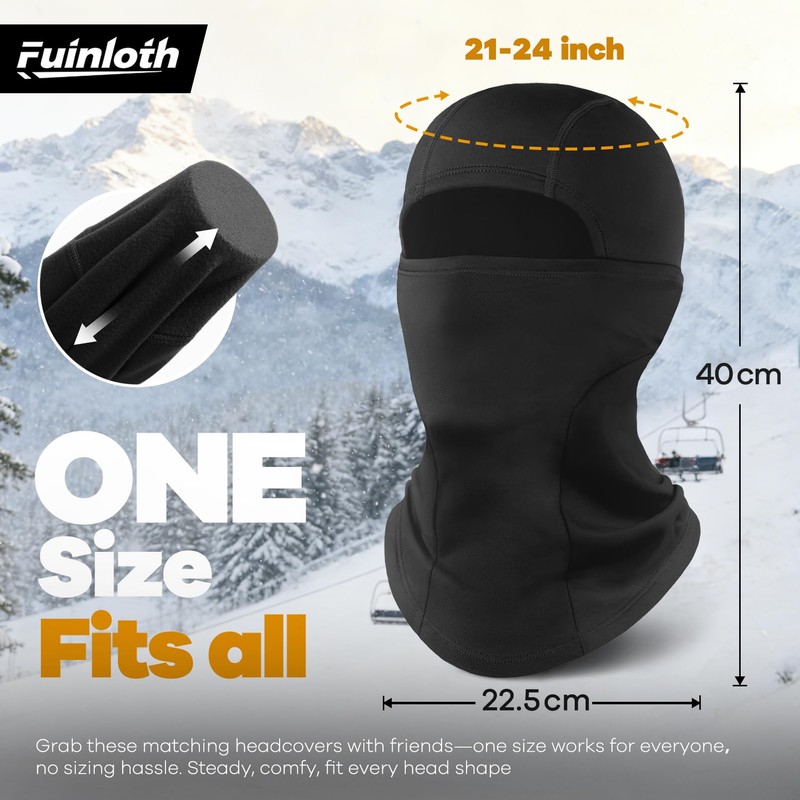 Fuinloth Ski Mask Balaclava Pro, Cold Weather Windproof Thermal Shiesty