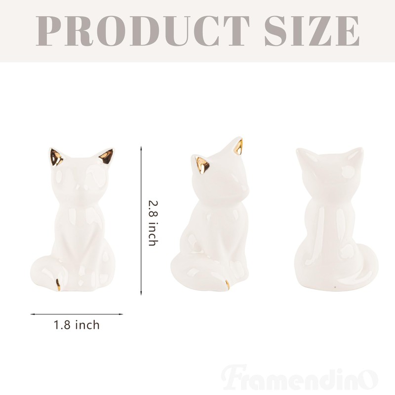 Framendino, 2 Pack Ceramic Toilet Bolt Caps Lovely Cat Decorative