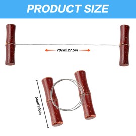 Clay Cutting Wire for Clay, Cheese Wire Cutter, Wire Clay Cutter with Wood Handle Clay Wire Cutter, Stainless Steel Twisted Wire Cutting Tool for Cheese Plasticine Dough Sculpture Clay Pottery Tools