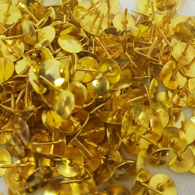 JKG® 300 x METAL DRAWING PUSH PINS - GOLD NOTICE