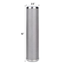 Amwater Stainless Steel Cleanable Wire Mesh Filter Cartridge 10”Length,2.5"OD(50 Micron)