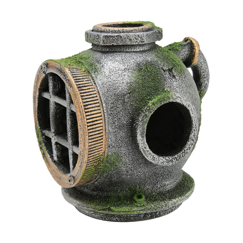 Aquarium Helmet Ornament Simulation Toxic Free Hideout House Resin Fish