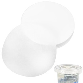 SEWOART Pack of 500 Leak-proof Cap Lid Liners Round Sealing Paper Pads Leak-proof Paper for Milk Tea Coffee Drink Cup
