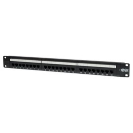 Tripp Lite 24-Port 1U Rackmount Cat5e 110 Patch Panel 568B, RJ45 Ethernet(N052-024) , black
