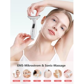 Face Massager Face Wrinkle Device: Anti Wrinkles Beauty Device 5°C Cold and 45°C Heat - EMS Massage Device Face 6 Modes 4 Colours LED Lifting Firming Face Massage Women Men