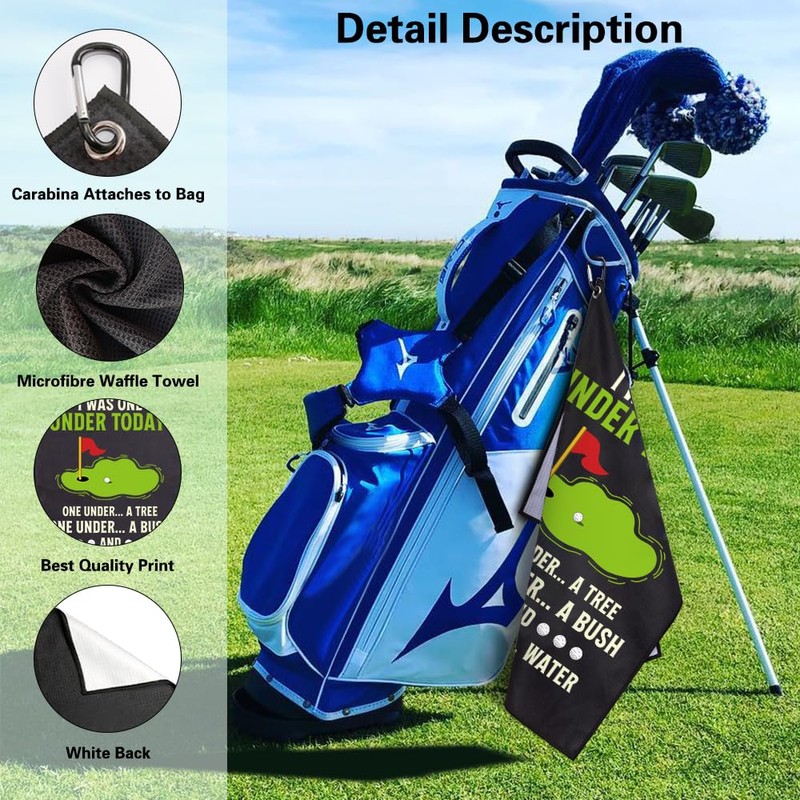 I was One Under Today Funny Printed Golf Towel Gifts