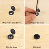 200pcs Black Screw Caps, Fits 6 And 8 Screws, Plastic
