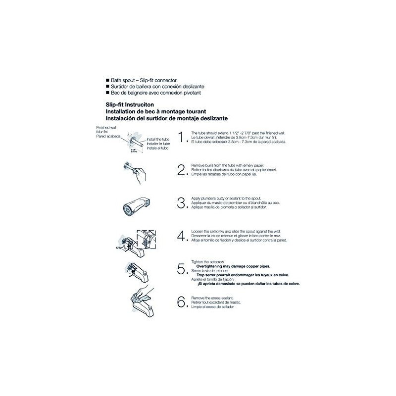 KOHLER GENUINE PART GP85556-CP DIVERTER BATH SPOUT - SLIP FIT