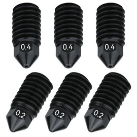 3D Printer Nozzles olzzdda 6Pcs 0.2mm+0.4mm Hardened Steel Nozzles for Bambu Lab A1/A1 Mini, Removable Extruder Hotend Nozzles for A1/A1 Mini 3D Printers
