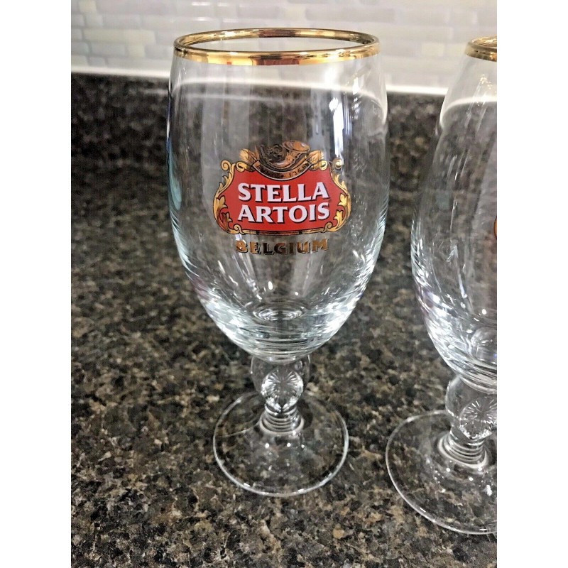 Stella Artois 4-Pack Original Gold Rim Glass Chalice 33cl