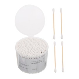TOVINANNA 500Pcs Double Headed Cotton Sticks for Ear Cleaning Makeup Application and Household Use Reusable Wooden Cotton Swabs for Adults and Pets