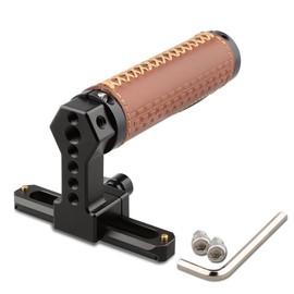 CAMVATE NATO Top Handle with 100mm Safety Rail for DSLR Camera Cage Camcorde Rig(Leather Grip)