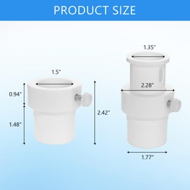 Pool Umbrella Pole Stabilizer Sleeve Adapter for Threaded Baja Deck Pool Sleeves, Umbrella Hole Holder Adapter Insert Fit 1.5" & 1.35" Umbrellas Pole- In Ground Pool Umbrella Attachment(White)