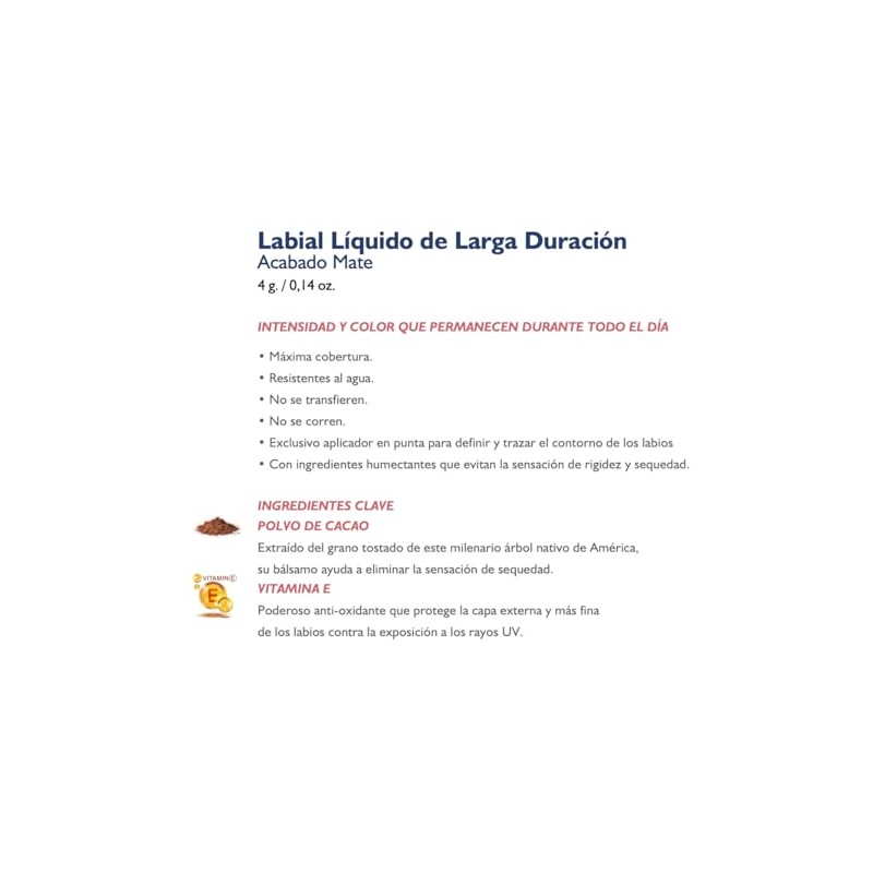 Terramar - Labial Líquido Mate de Larga Duración, 4g (Red)