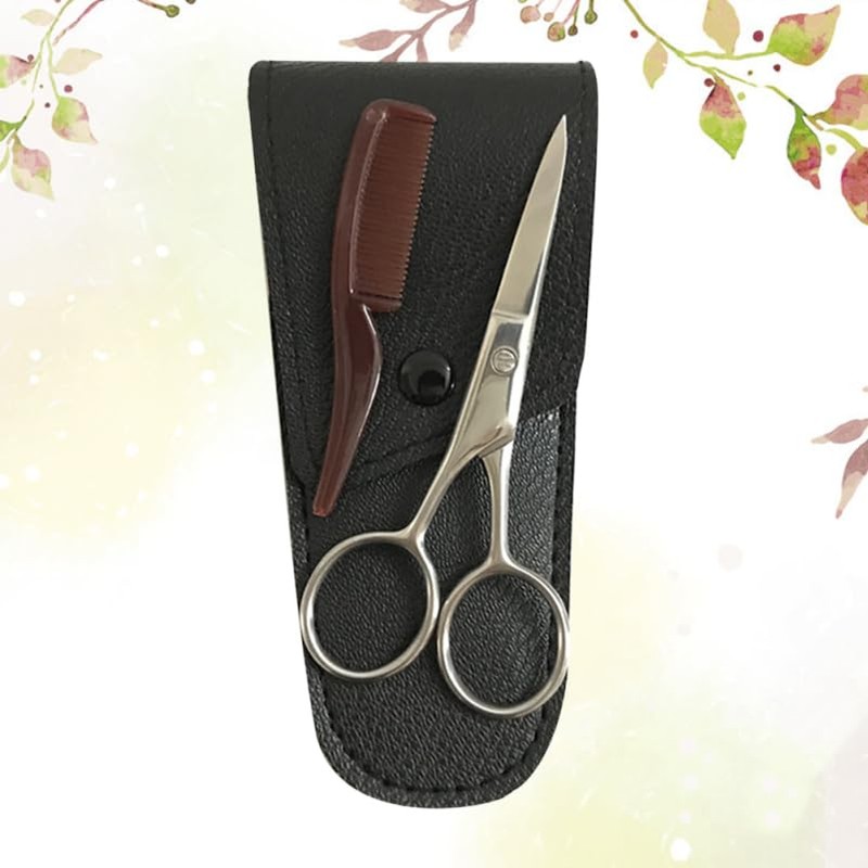 Healeved 1 Set Beard Scissors Eyebrow Shaper Kit Teeth Jewelry