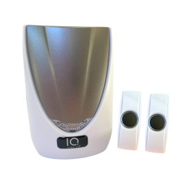 Battery Powered Wireless Portable Door Bell Chime with Visual Alert Kit, 6 Chime Tones 4 Volume Levels, 2 Buttons White