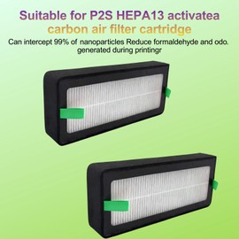 P2S 3D Carbon HEPA 13 Activated Carbon Air Filter P2S Filter for Bambu P2S Filters 3D Printer Carbon Filter for Bambu Lab X2D/P2S Replacement Filter for VOCs, PM2.5, Ultrafine Particles & Odors
