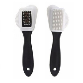 kurkip Suede Brush for Boots Nubuck Brush for Suede Leather Boots Shoes Cleaning Plastic Clothes and Hats Brush, XS-001