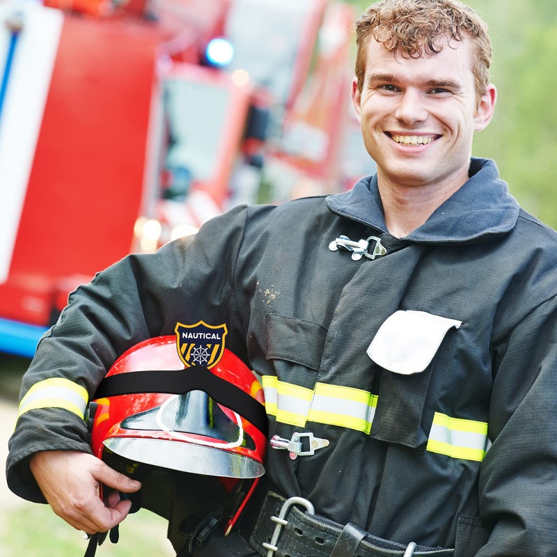 Shappy Firefighter Helmet Band Rubber Fire Helmet Band with Hole